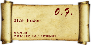 Oláh Fedor névjegykártya